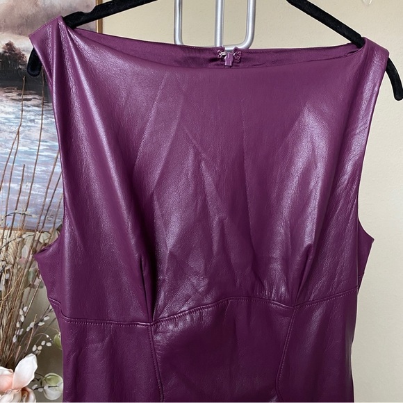 HOUSE OF‎ CB 'Sahara' Merlot Vegan Leather Maxi Dress NWOT size S - Picture 11 of 17